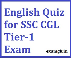 English Quiz for SSC CGL Tier-1 Exam