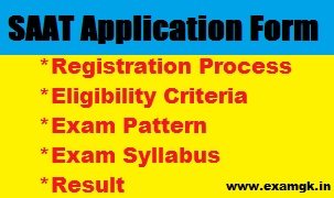 SAAT Application Form, Exam Date, Admit Card, 