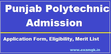 Punjab Polytechnic Application Form, Admission